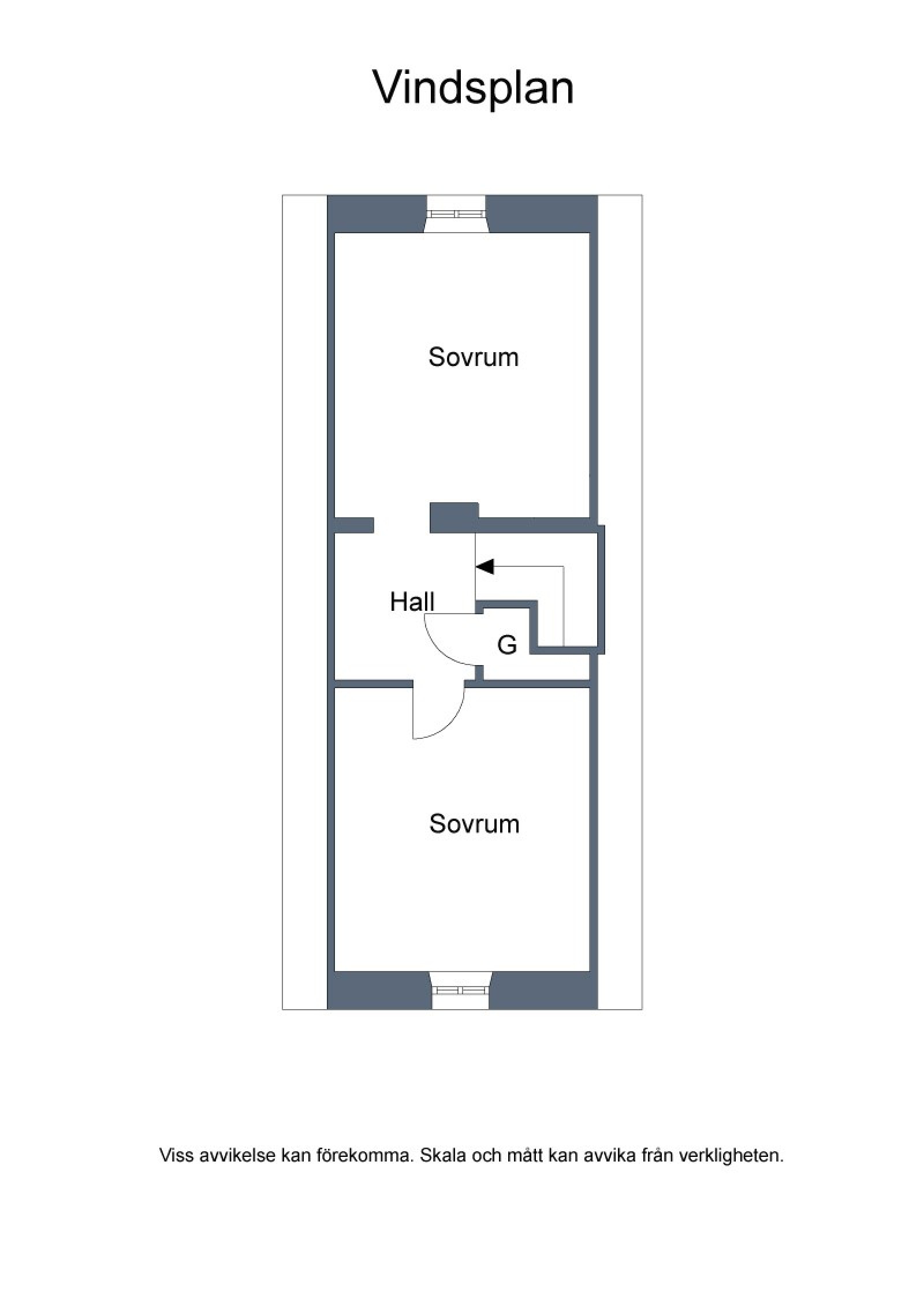 Planritning övre plan Rute Furilden 805
