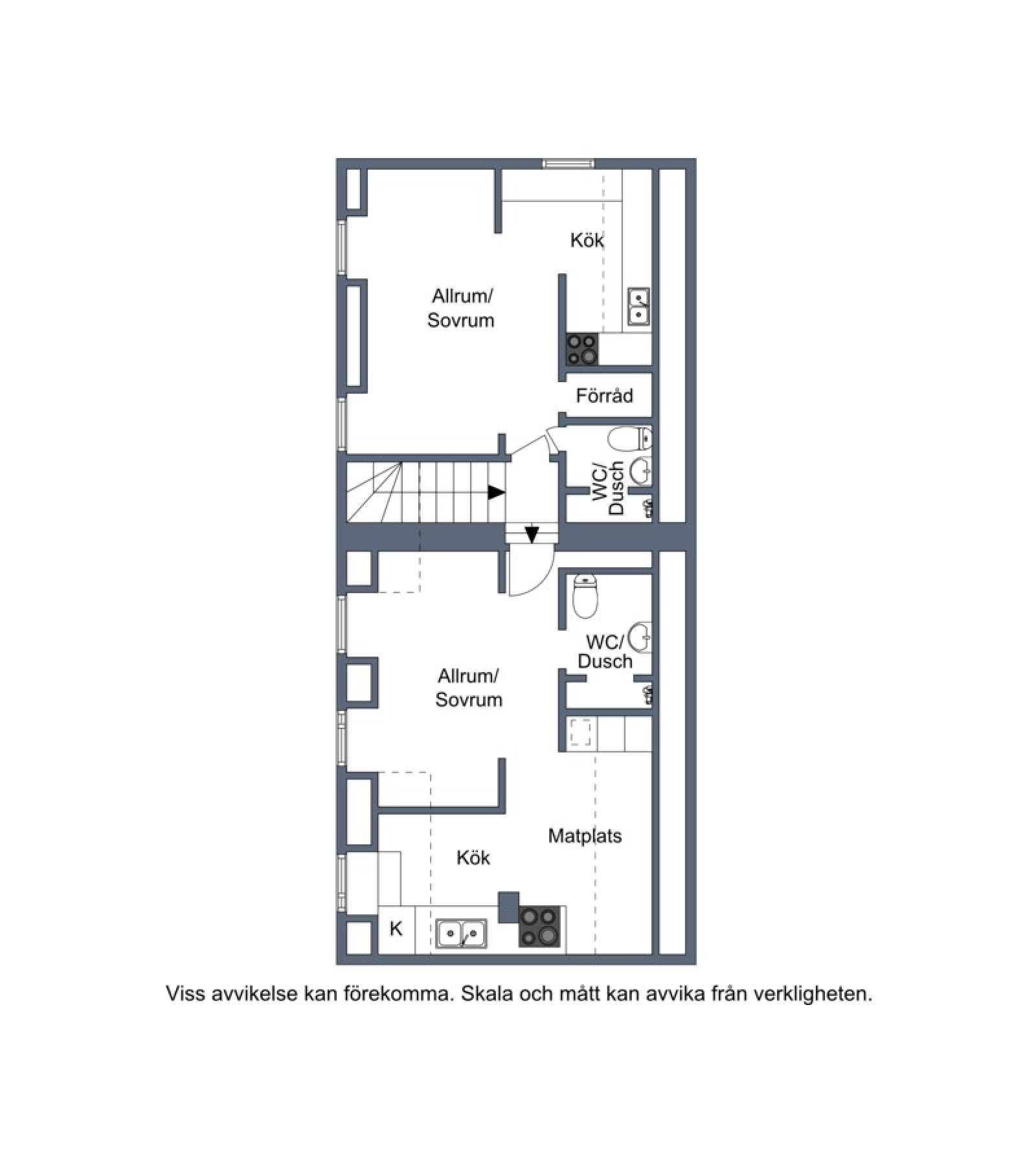 Övre plan gårdshus Vårdklockegatan 6 och 8
