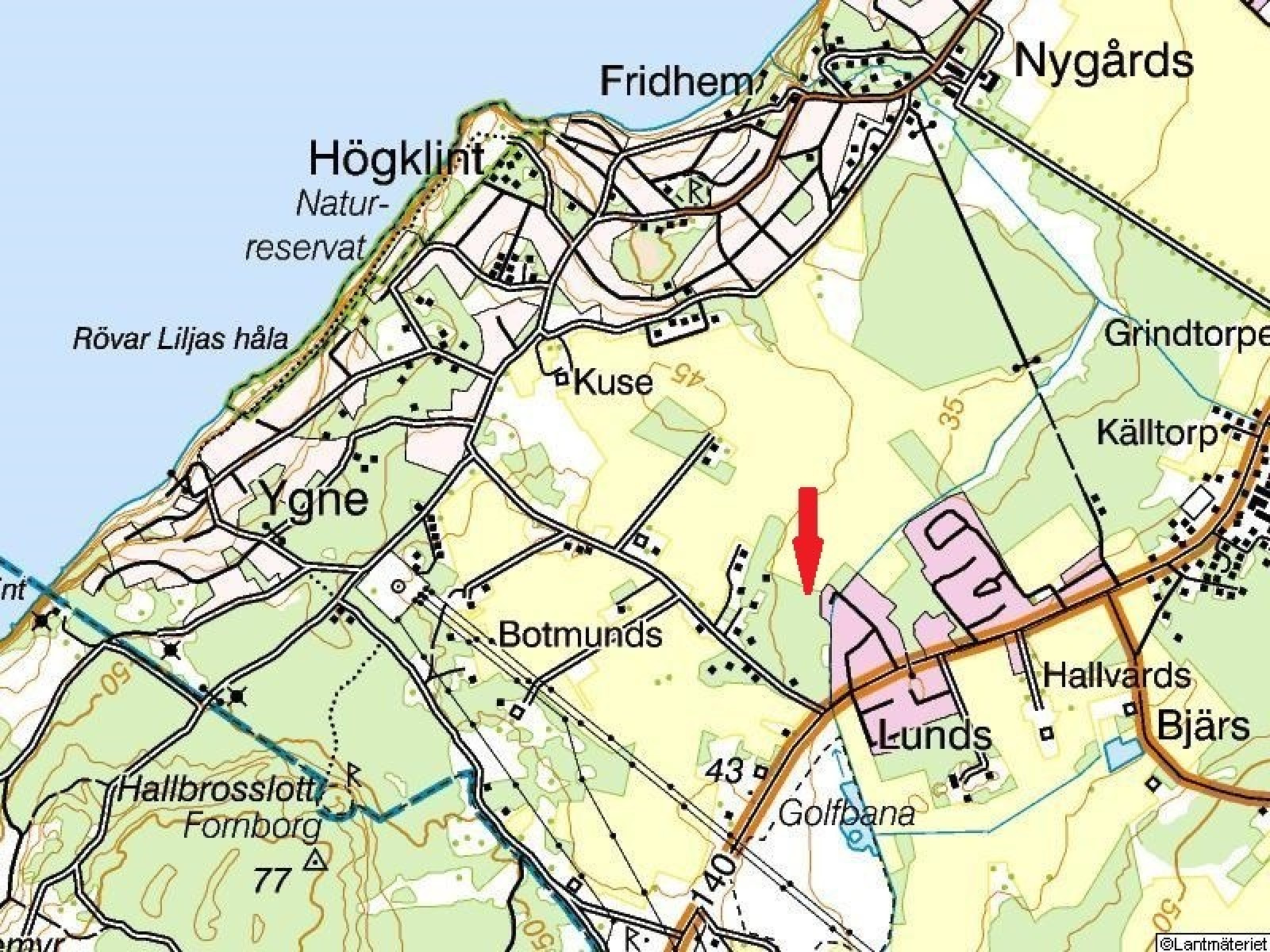 Terrängkarta  Västerhejde Hallbrosvägen 5C