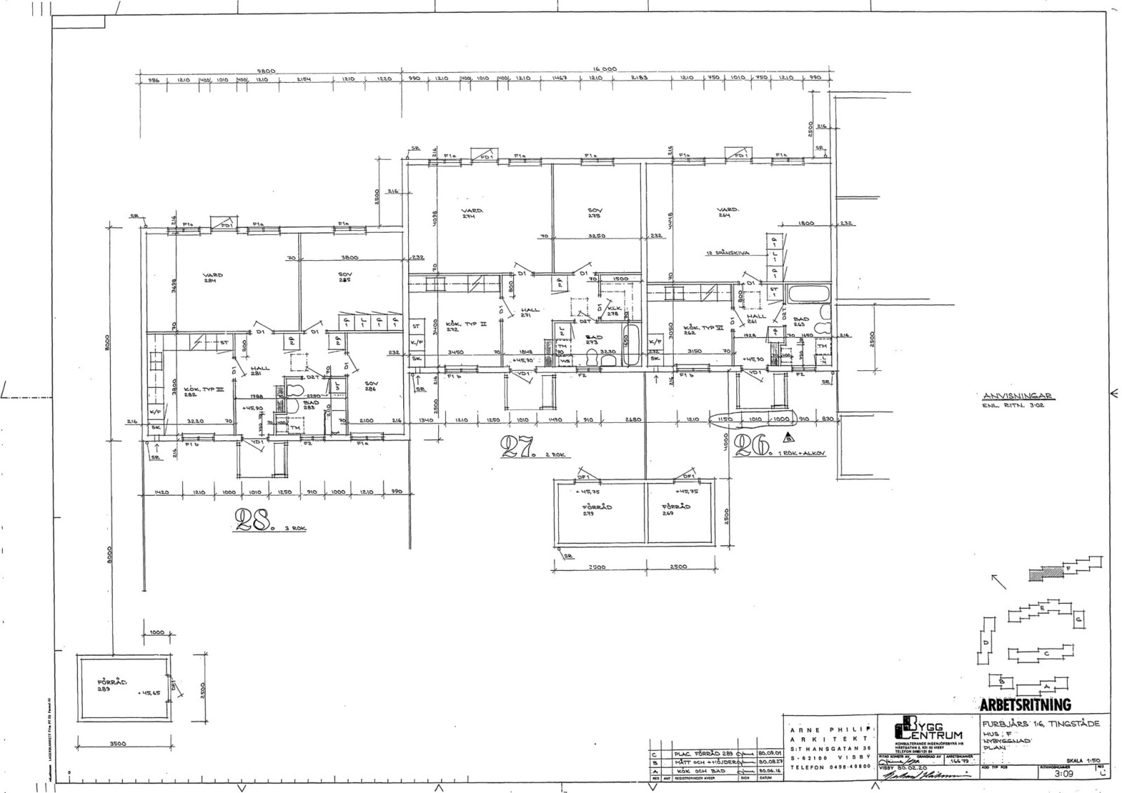Planritng hus F 2 Mistelvägen 2-56