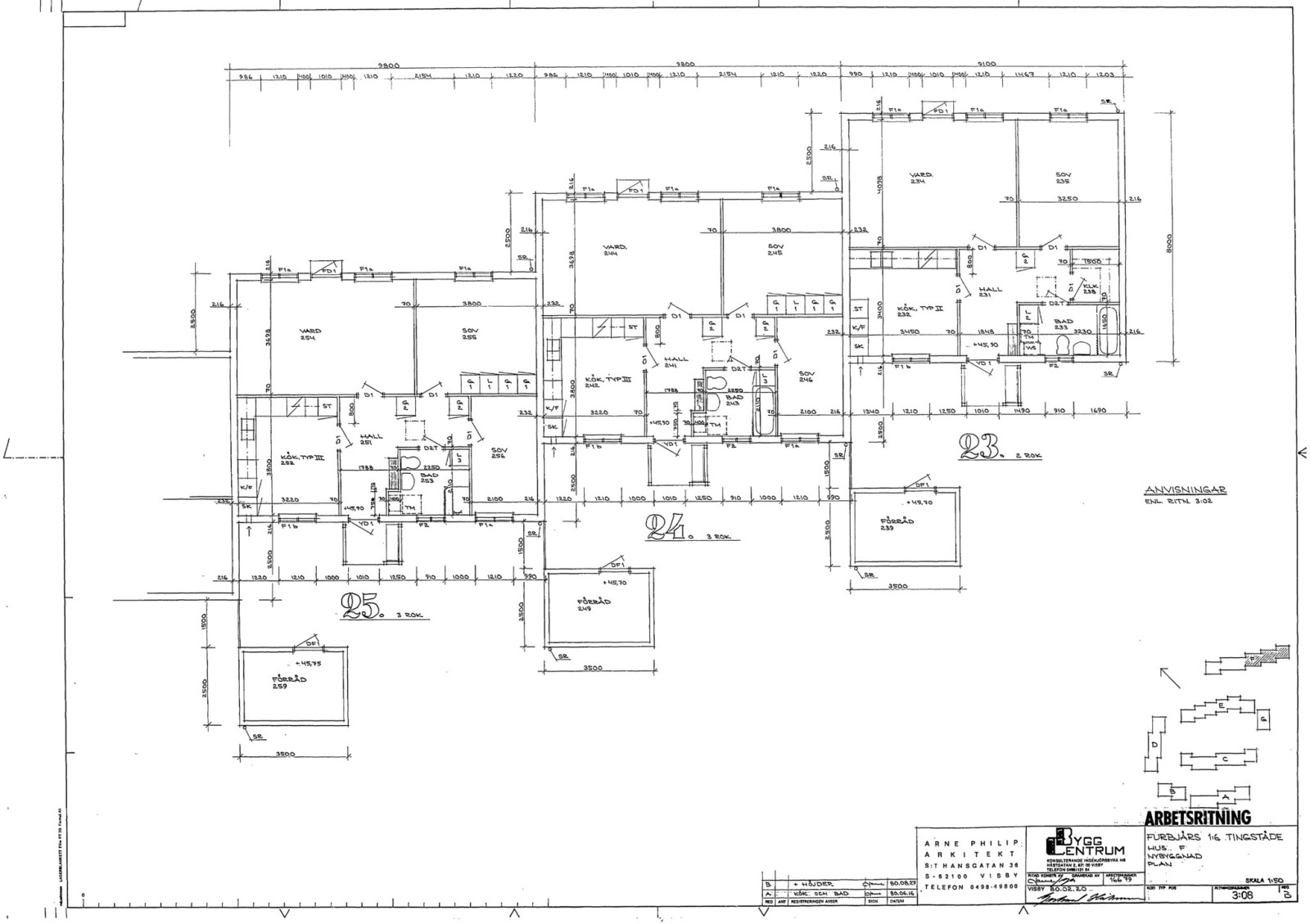 Planritng hus F 1 Mistelvägen 2-56