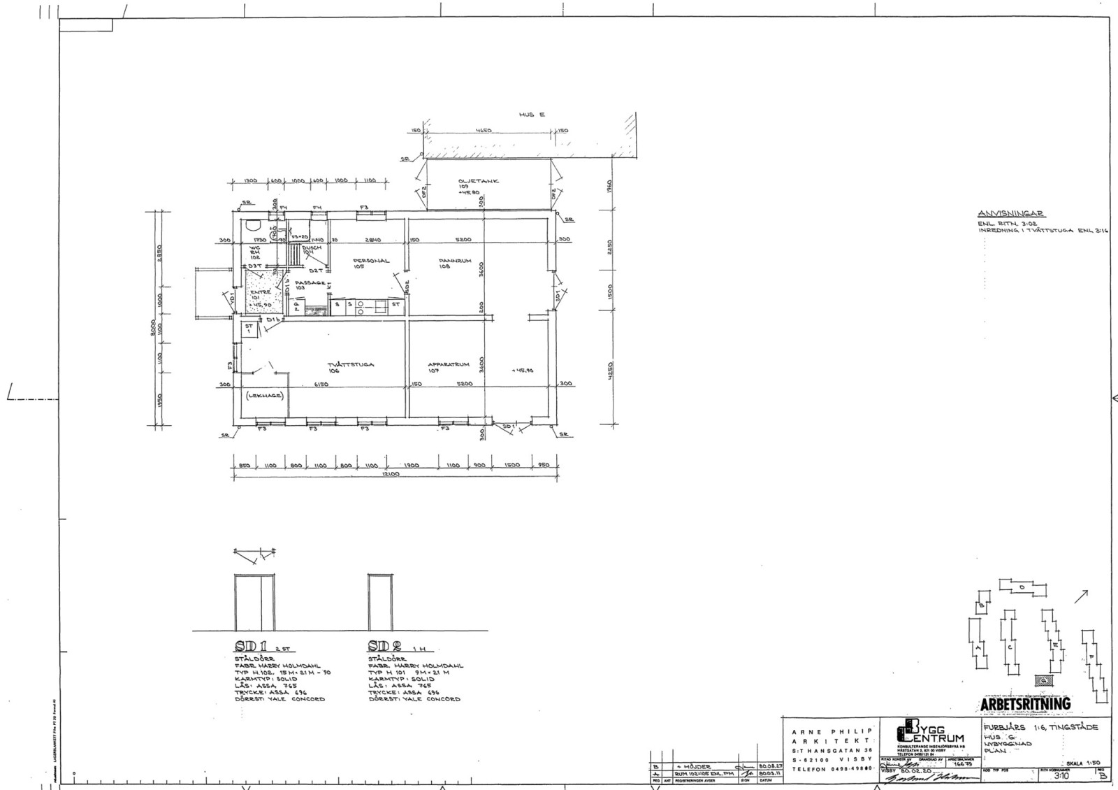 Planritning hus G Mistelvägen 2-56