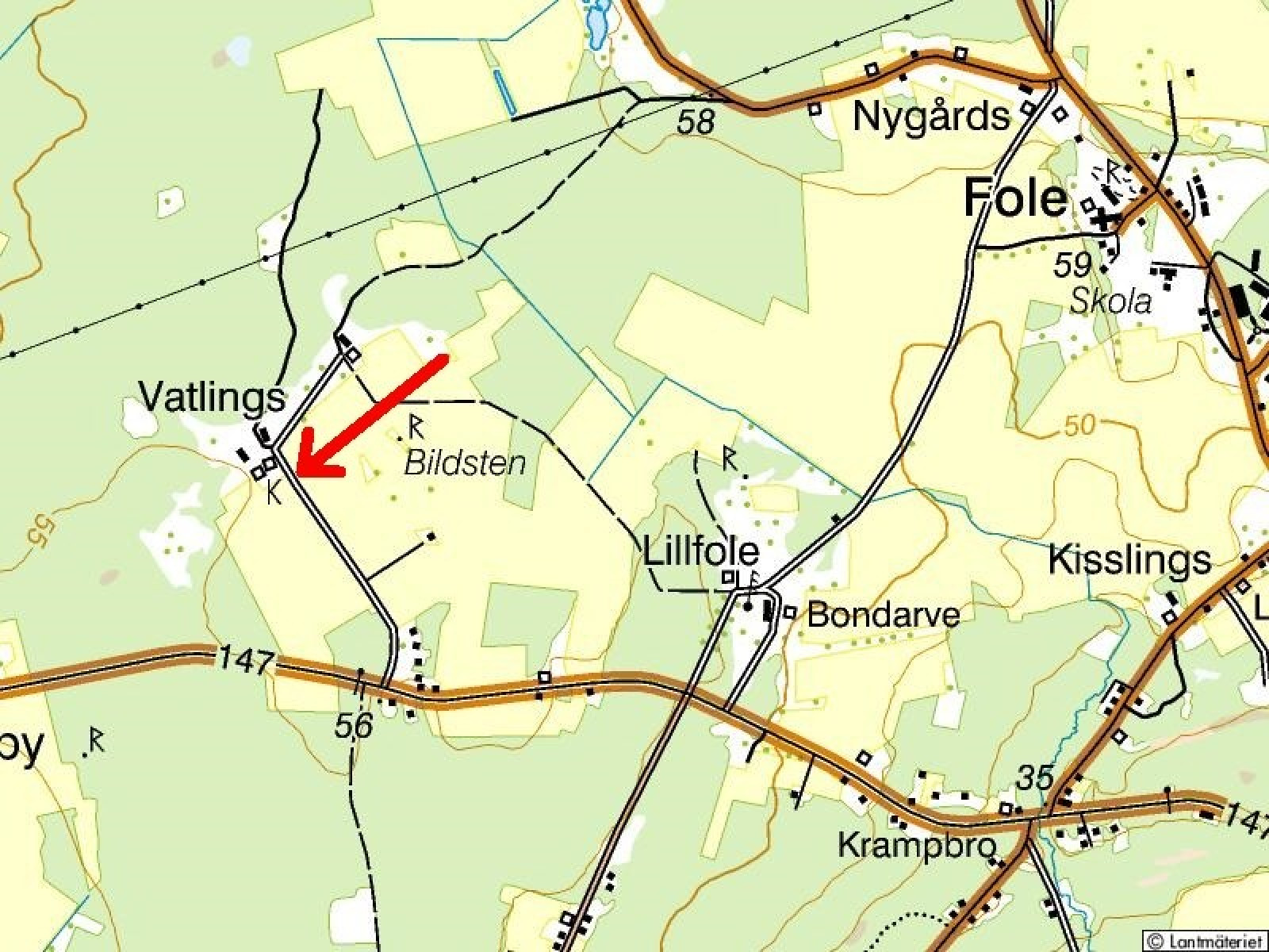 Terrängkarta Fole Vatlings 121