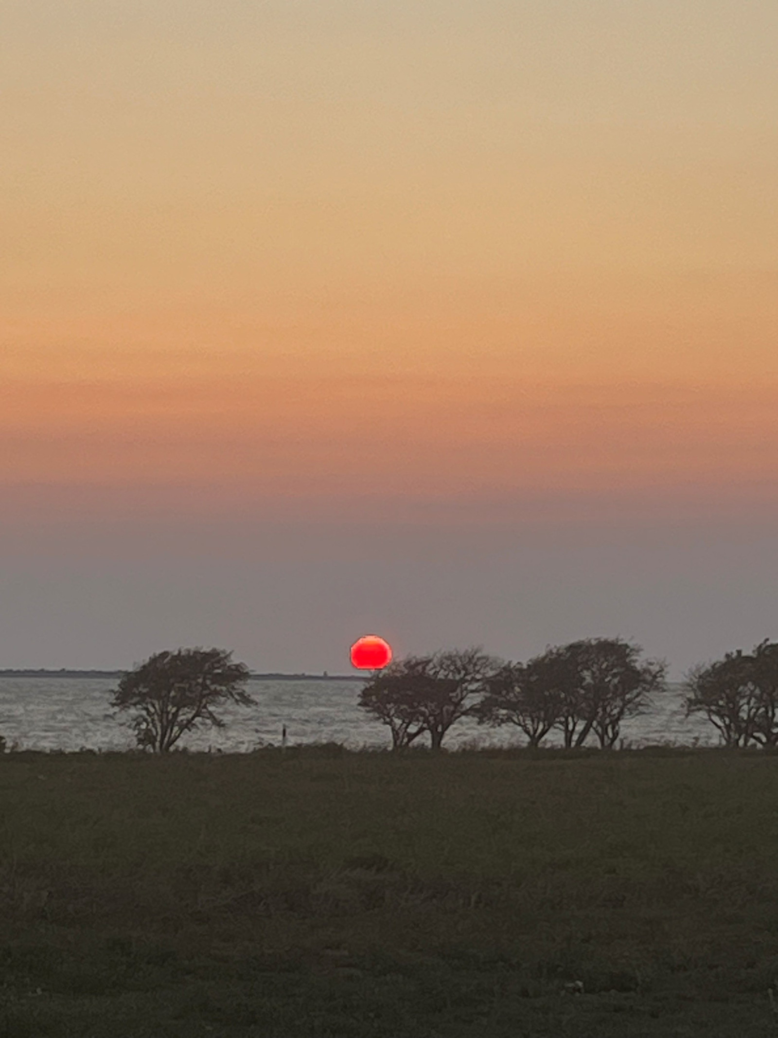Solnedgång över Västergarns utholme. Sanda Havsstigen 12