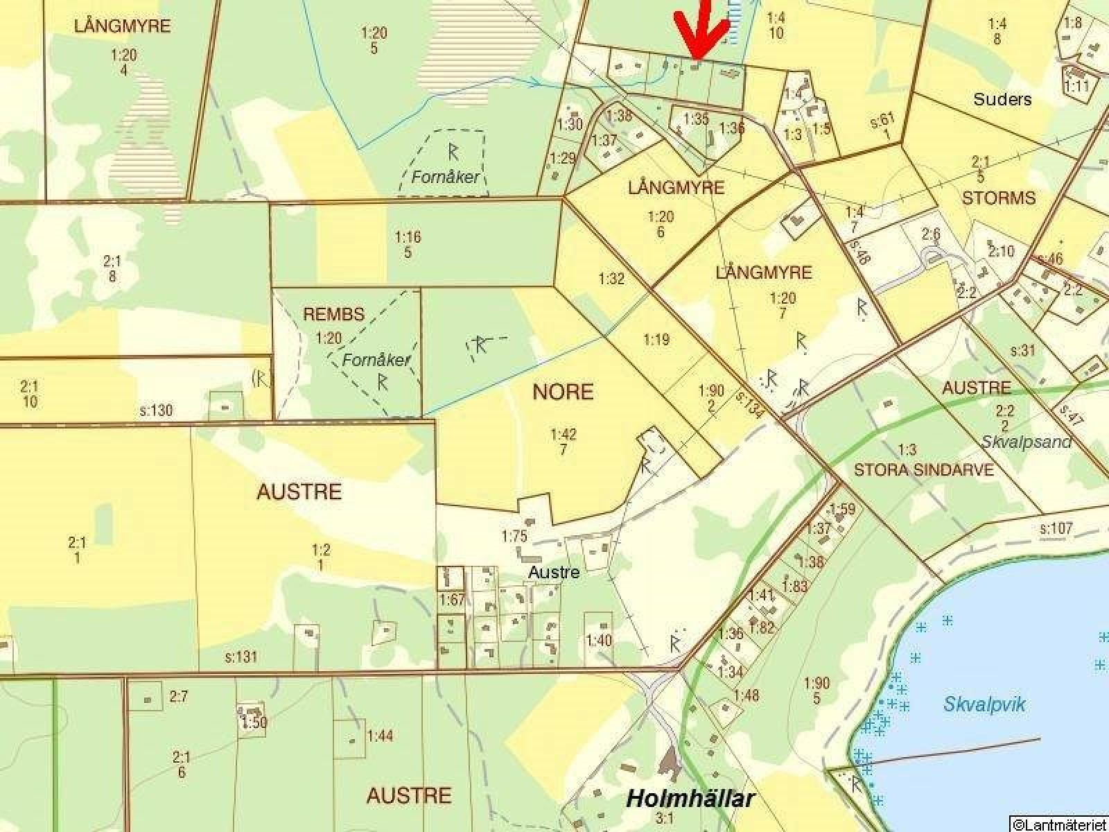 Lågupplöst Fastighetskarta Hamra Stora Sindarve 814