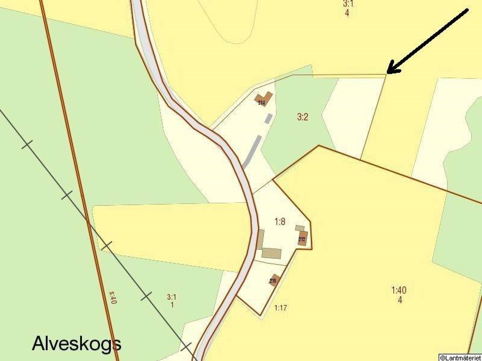 Fastighetskarta Eke Alveskogs 214