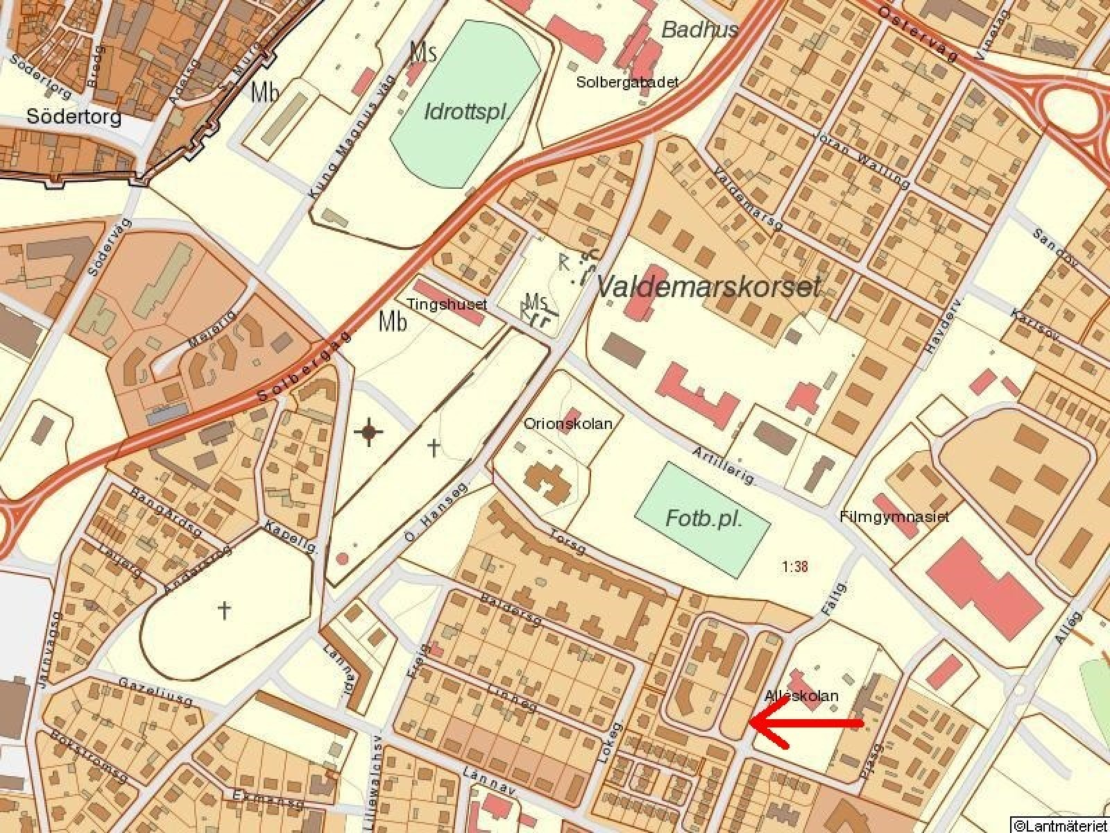 Fastighetskarta Fältgatan 71 F lgh 1103